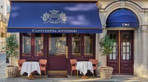 Cantinetta Antinori restaurant with sidewalk seating for outdoor dining