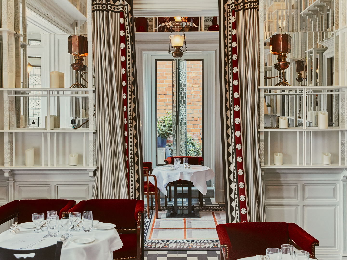 Upscale dining room set for intimate meals