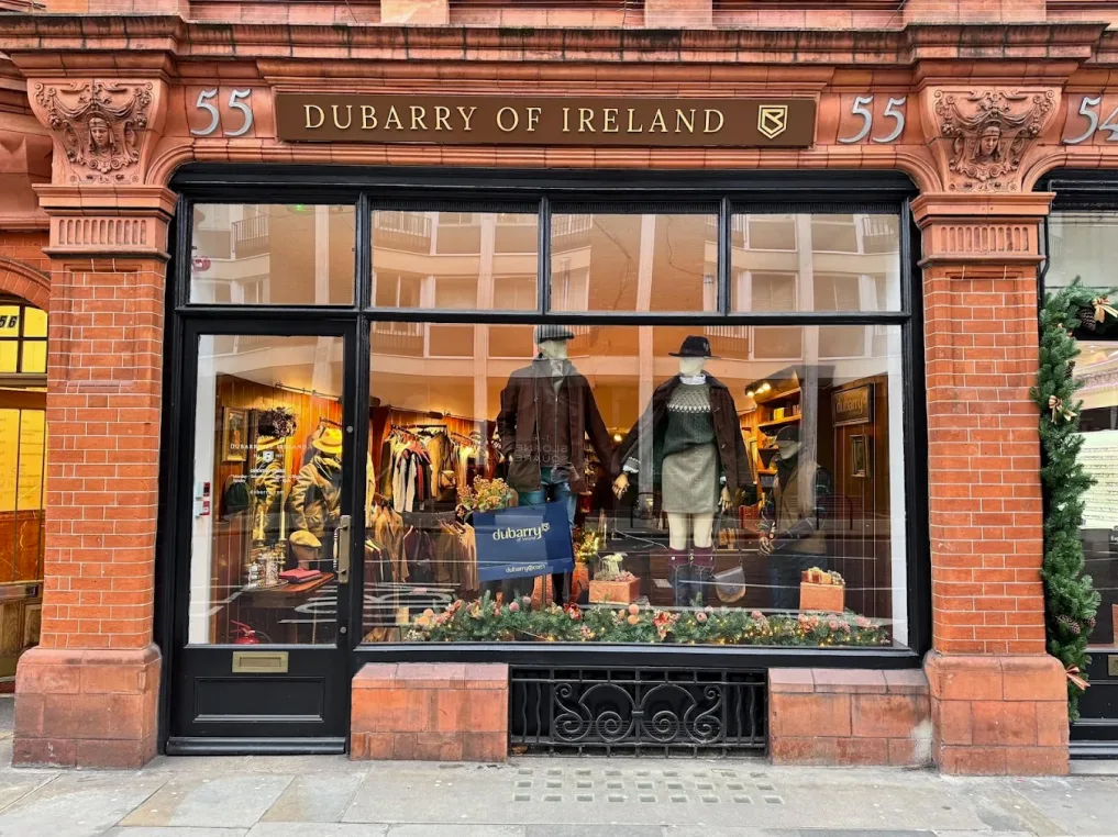 Dubarry of Ireland storefront for a clothing and accessories shop