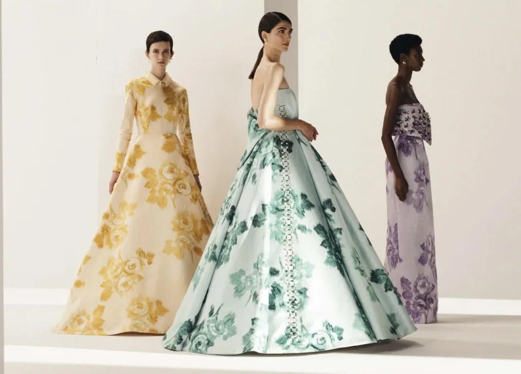 Emilia Wickstead eveningwear collection of floral-printed gowns