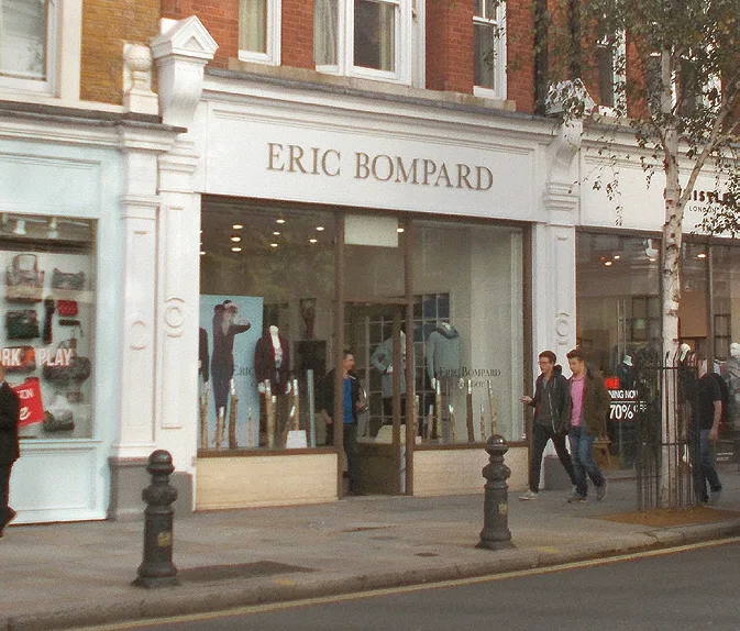 Eric Bompard knitwear boutique on a Chelsea shopping street