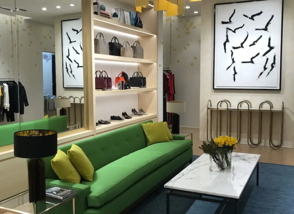 Escada boutique interior serving as a women's luxury fashion showroom.