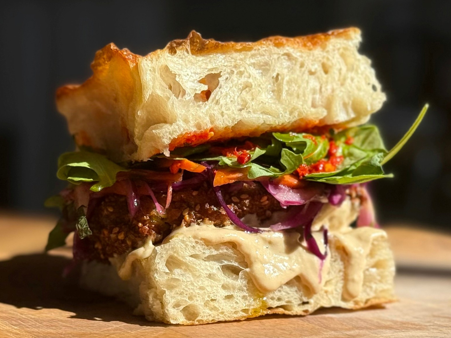 Focaccia Mia menu sandwich served on focaccia bread