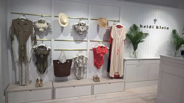 Heidi Klein retail display of swimwear and resort wear