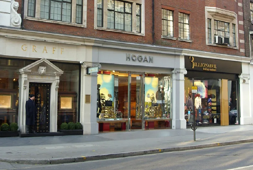 Hogan storefront on a Chelsea shopping street