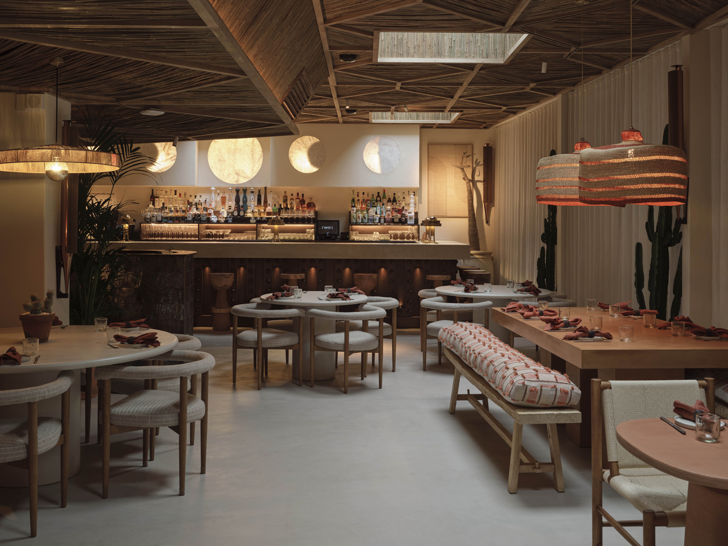 Ixchel restaurant dining room and bar area
