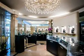 Jahan Genève boutique interior showcases a luxury watch and jewelry showroom.
