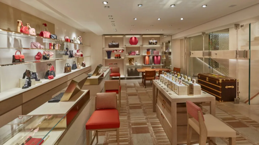 Louis Vuitton boutique interior for luxury shopping