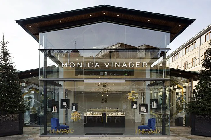 Monica Vinader storefront for the jewelry brand.