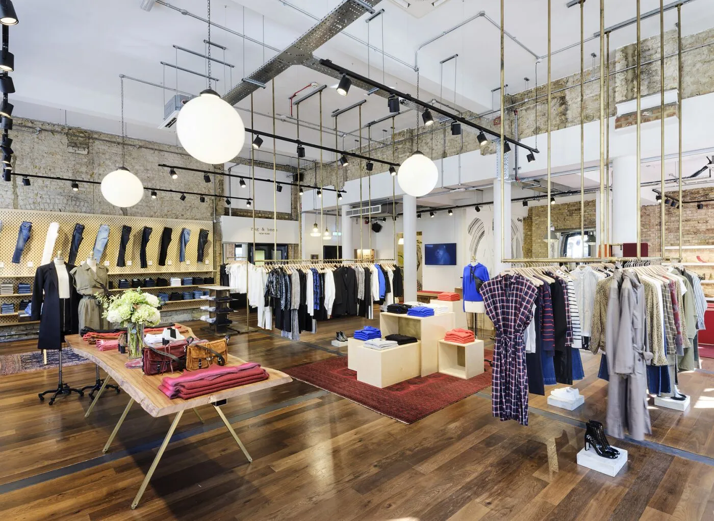 Rag & Bone retail store interior showcasing apparel and accessories
