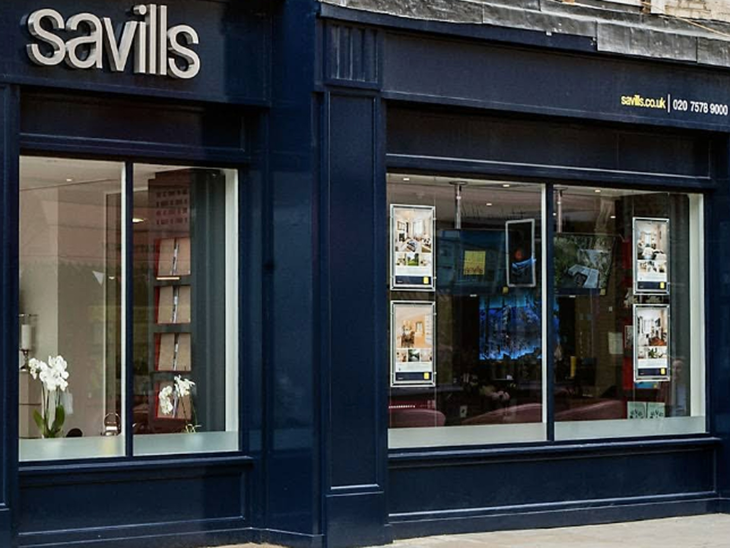 Savills estate agency storefront in Chelsea
