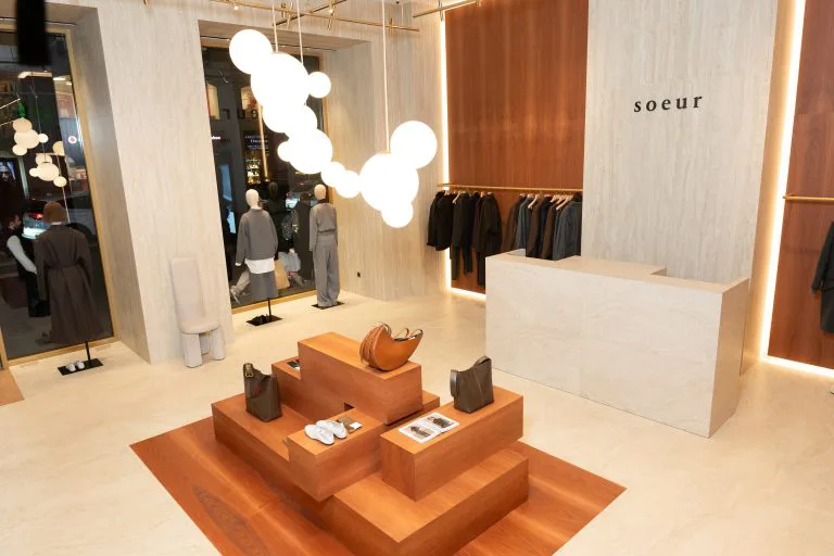 Soeur boutique interior showcasing the brand's clothing and accessories