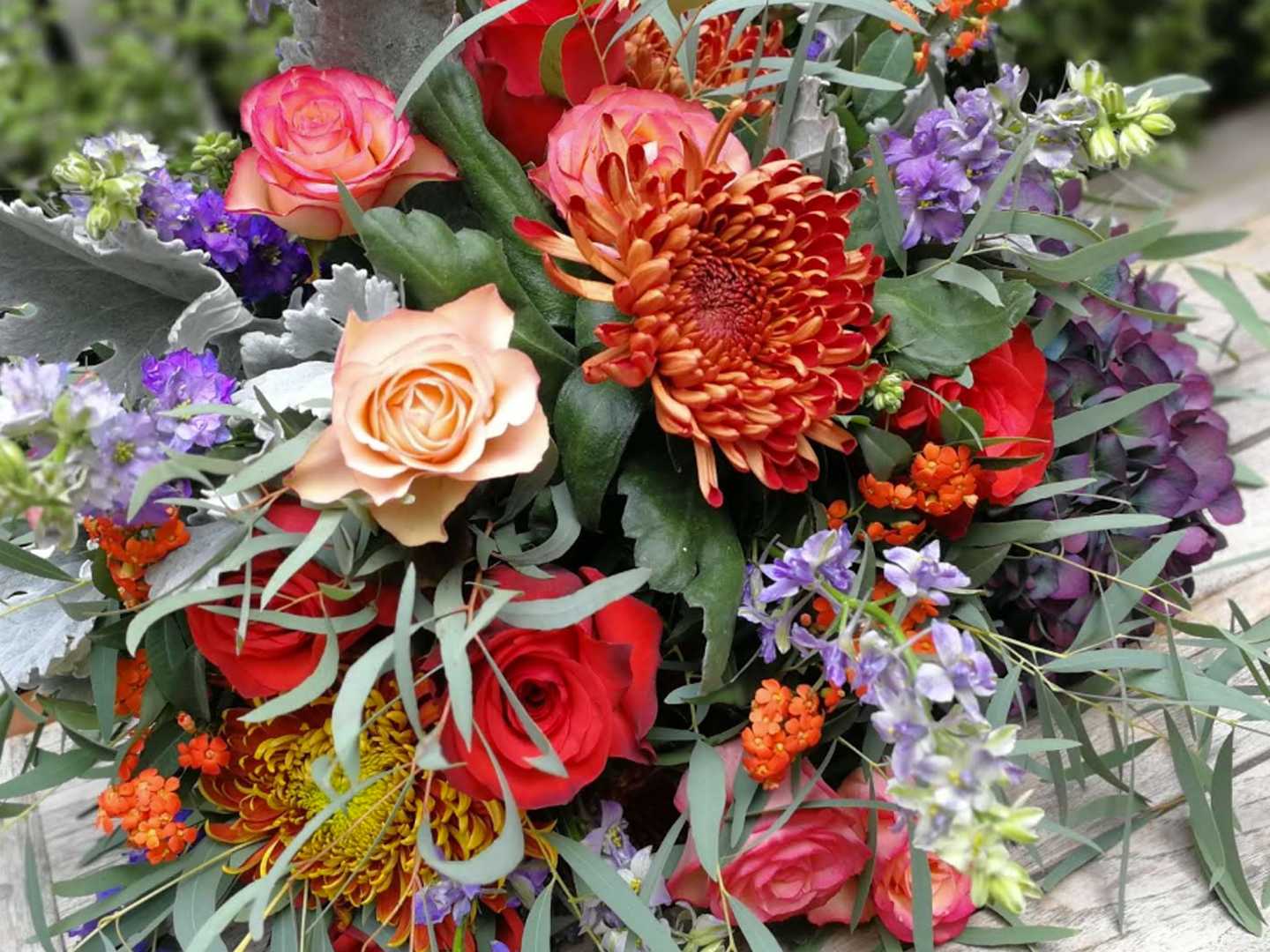 Bouquet arrangement showcasing The Flower Yard's seasonal mixed flowers
