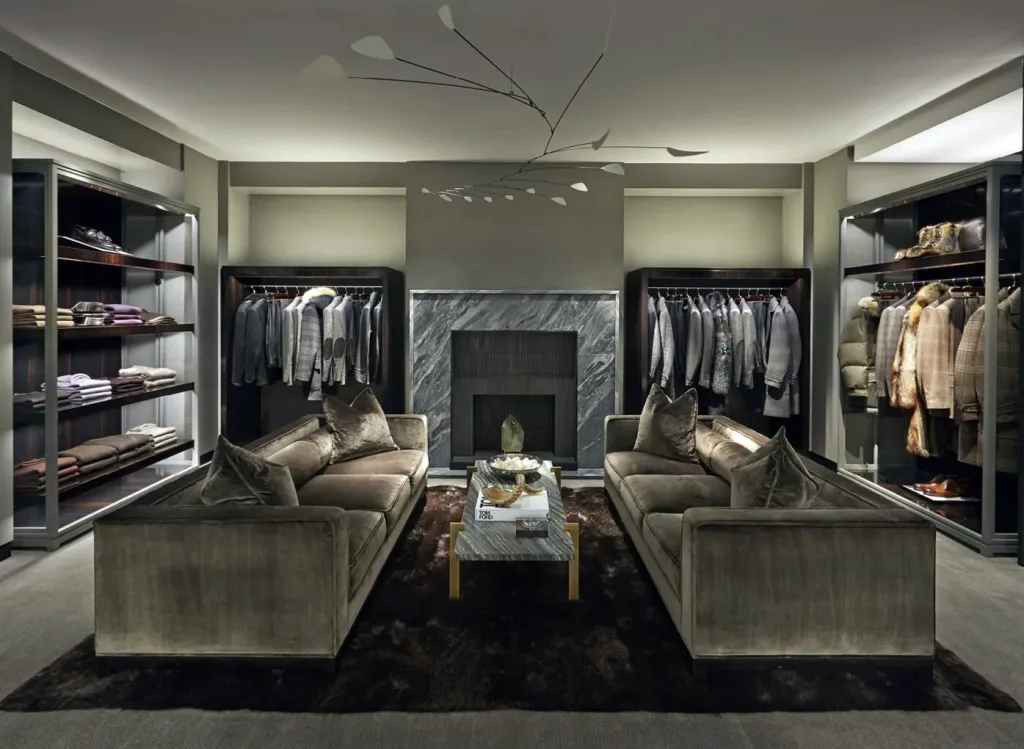 Tom Ford boutique lounge and dressing area