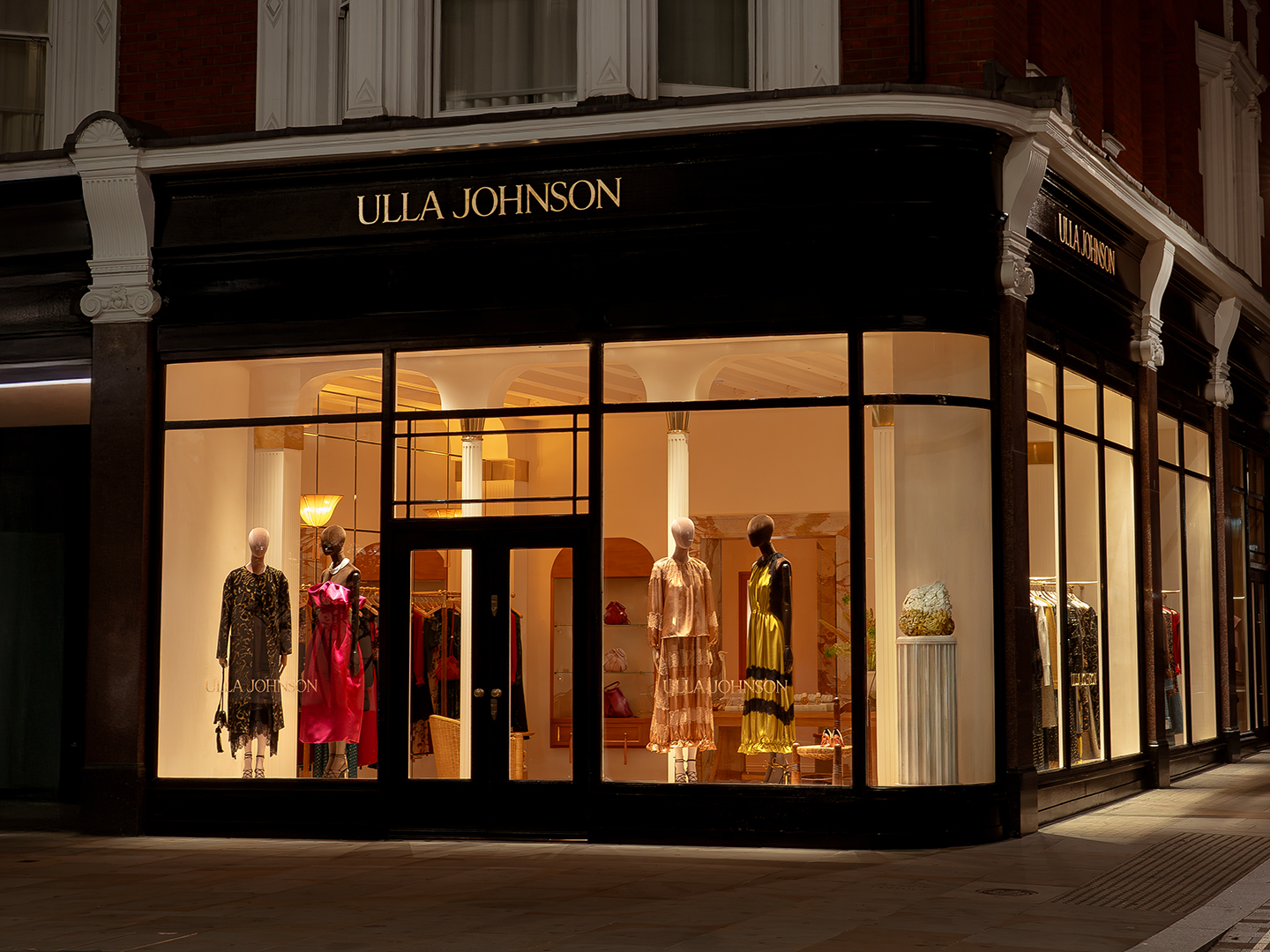Ulla Johnson boutique storefront showcasing women's ready-to-wear garments.