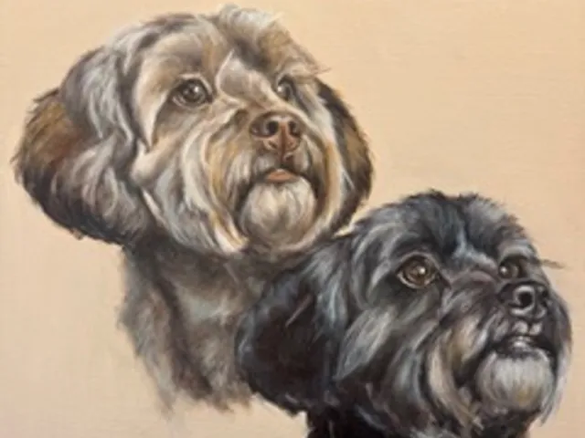 Portrait of two dogs for Chelsea Dog Day