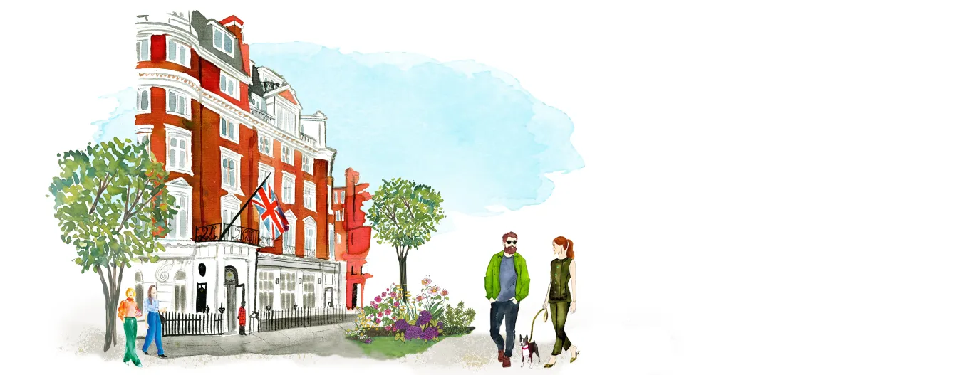 Chelsea neighborhood scene suggesting a welcoming, walkable area with shops and pedestrians.