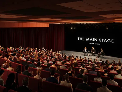 Panel discussion on Curzon Chelsea's main stage with a seated audience