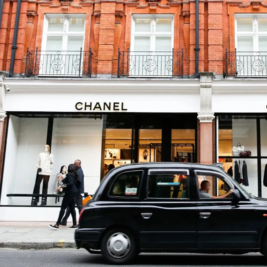 Chanel storefront on Sloane Street, a luxury shopping destination