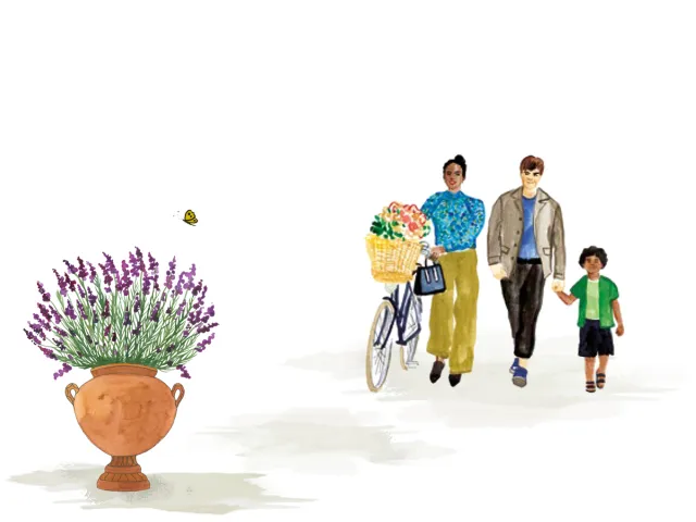 Family enjoying a leisurely outing
